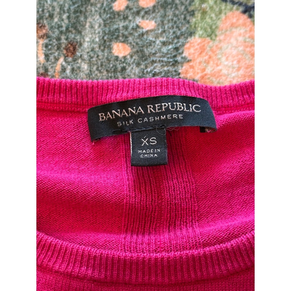Banana Republic Silk Cashmere Crew Neck Sweater Pink XS 797403-06 Long Sleeve - Picture 2 of 8